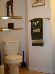 Powder room off the foyer 