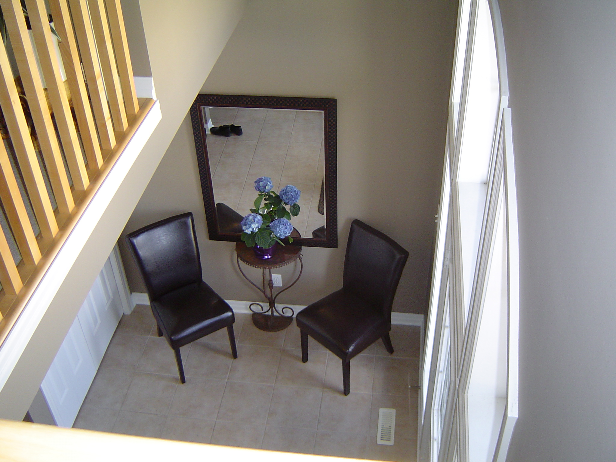 View of front foyer from family room