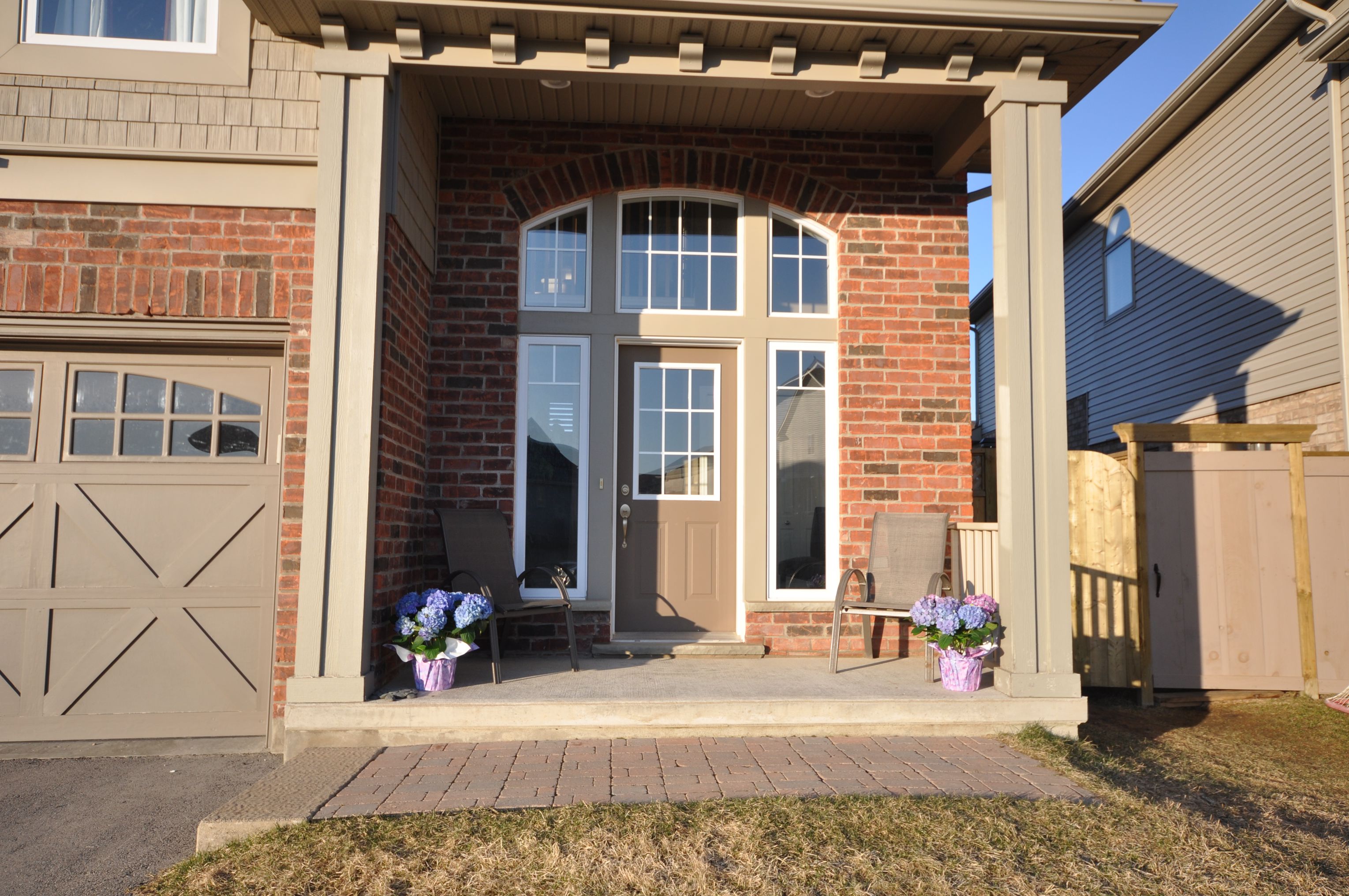 Attractive covered front entrance