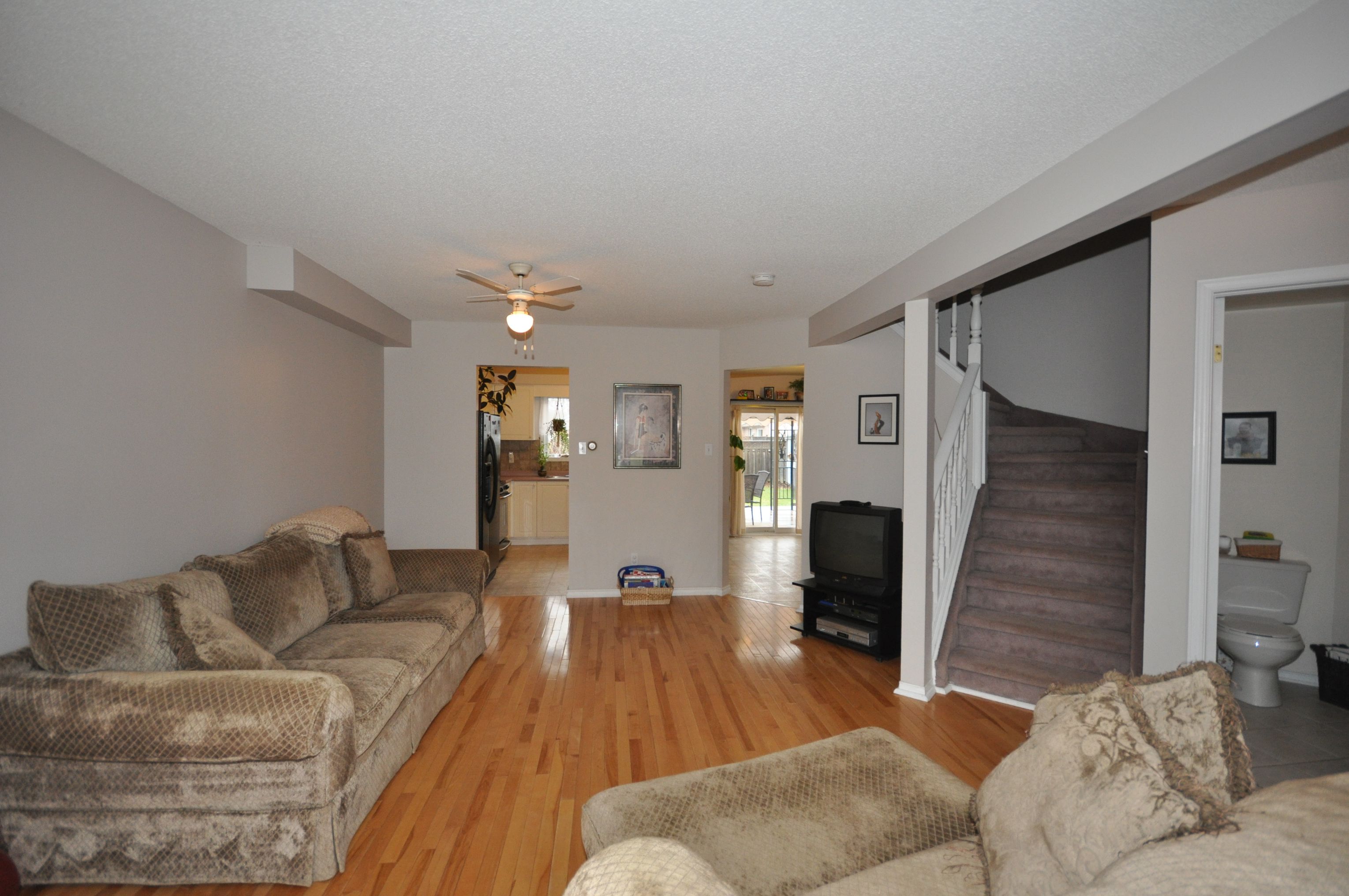 Gleaming hardwood floors in the Living Room