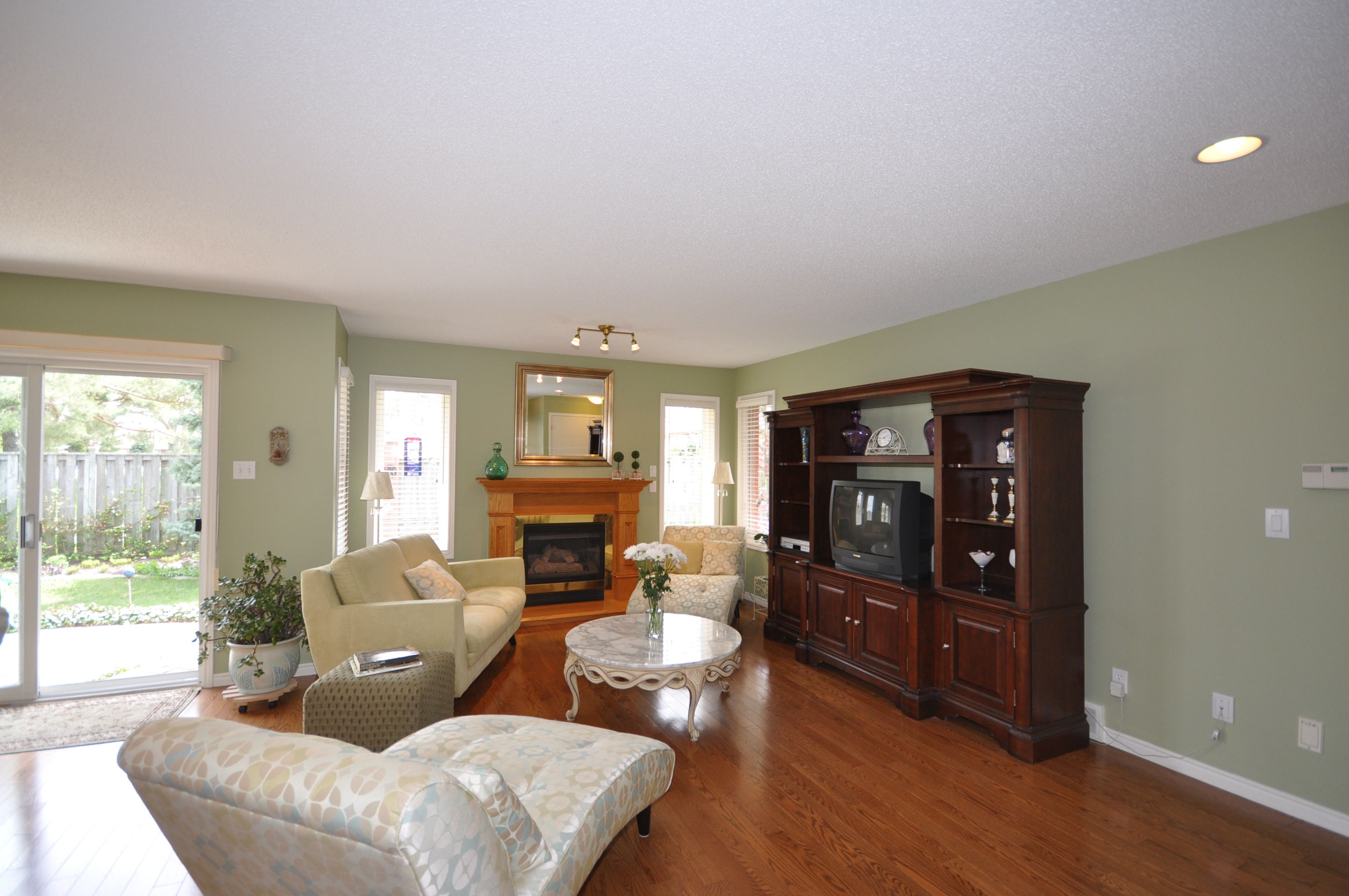 Living room with gas fireplace