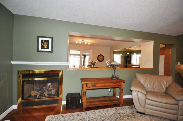 2 Sided Gas Fireplace shared by Living & Dining Room