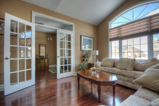 Formal Living Room with French Doors from Entryway