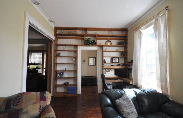 Living Room with Built in Bookshelves