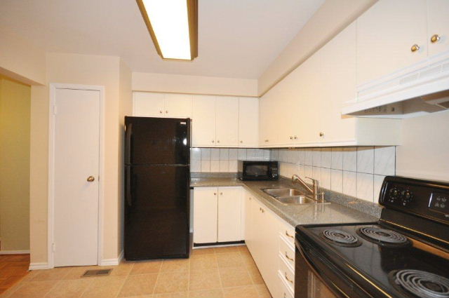 Cupboard Laden Kitchen with newer floor and counters