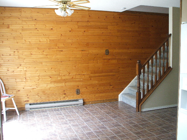 Dining area with stairs to upper level