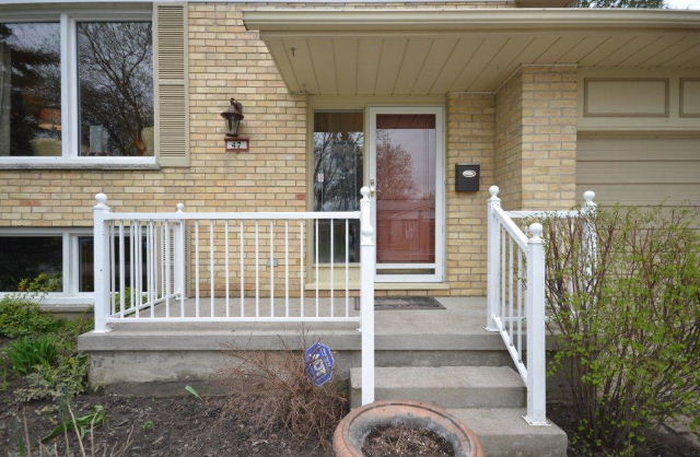 Partially covered front porch