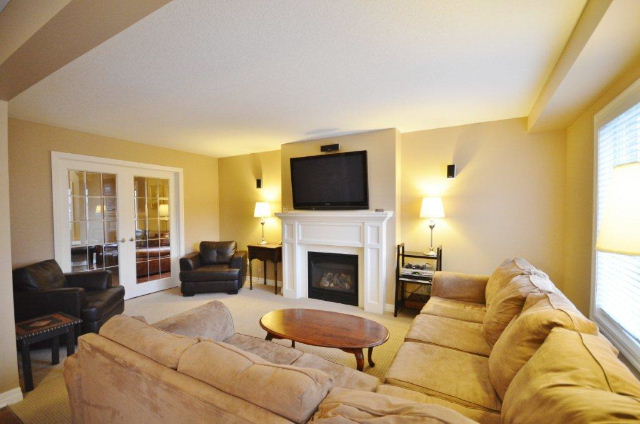 Family Room has French Doors to Living Room