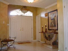 Spacious ceramic floored front foyer 