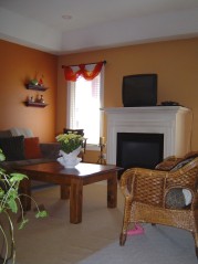 Cozy gas fireplace is focal point of this room 