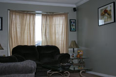 Living room with large bay window