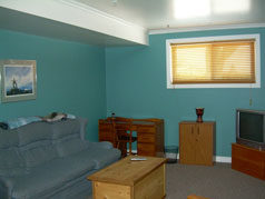 Family room with above grade window