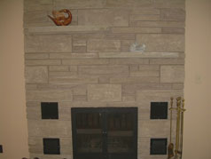 Fireplace in the family room