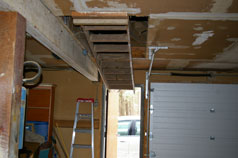 Pull down stairs up to the front loft in Workshop