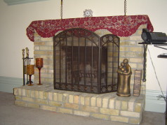 Wood burning fireplace in the formal living room