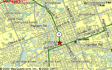 Map of London, Ontario, Canada